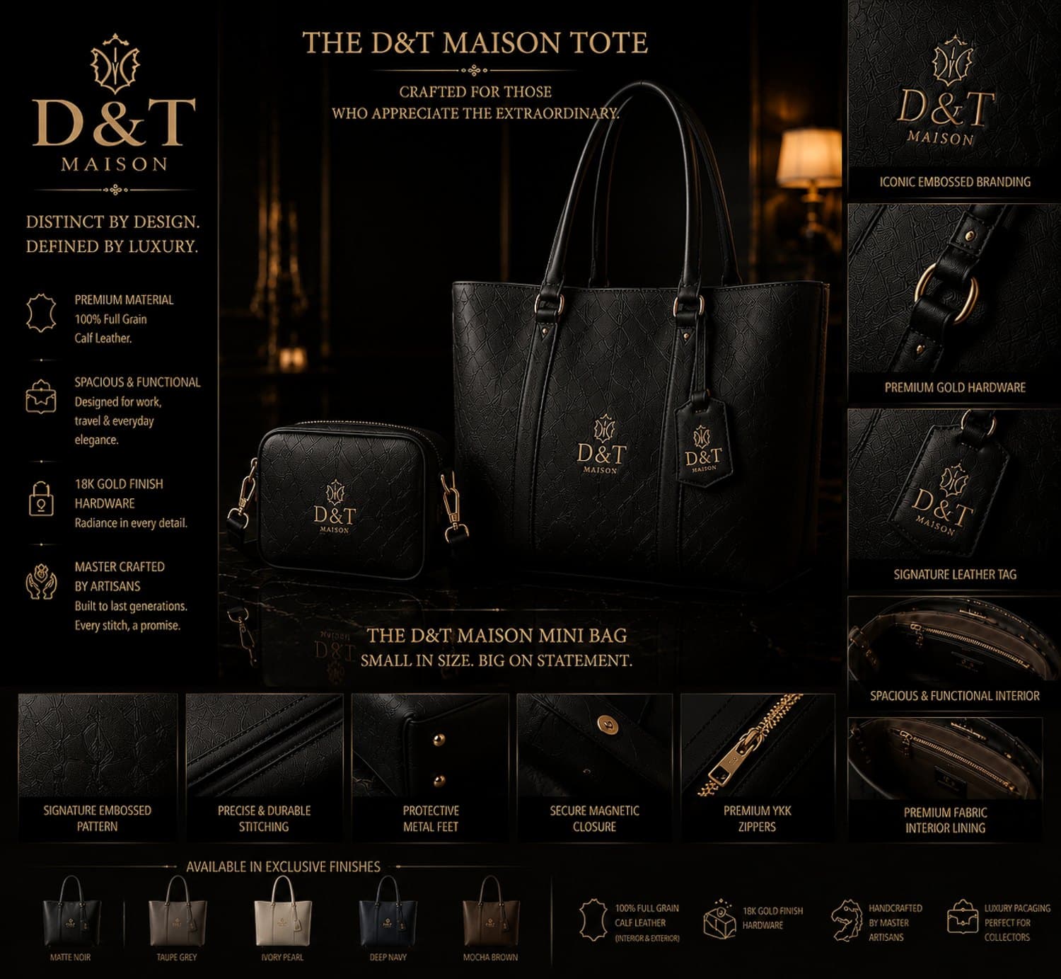Embossed Tote & Mini Bag